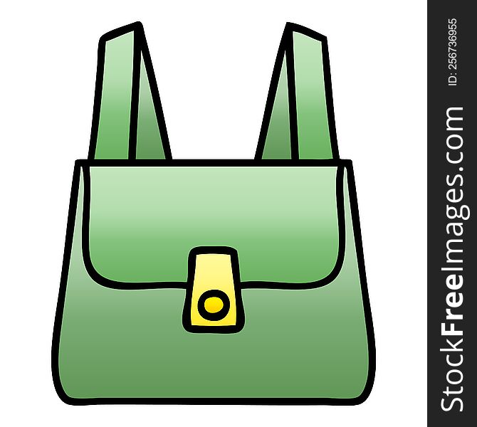 gradient shaded cartoon of a green bag