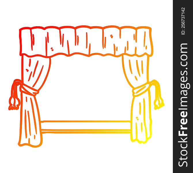 warm gradient line drawing curtains opening onto stage