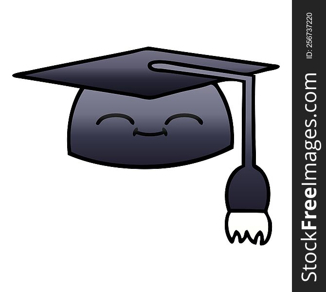 Gradient Shaded Cartoon Graduation Hat