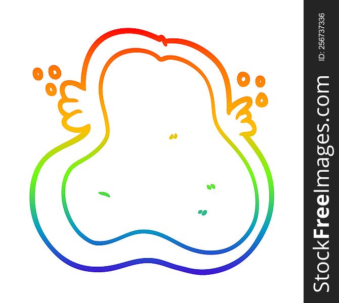 rainbow gradient line drawing of a cartoon amoeba