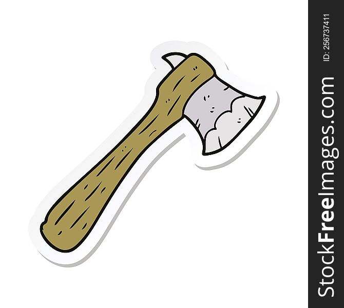 Sticker Of A Cartoon Axe