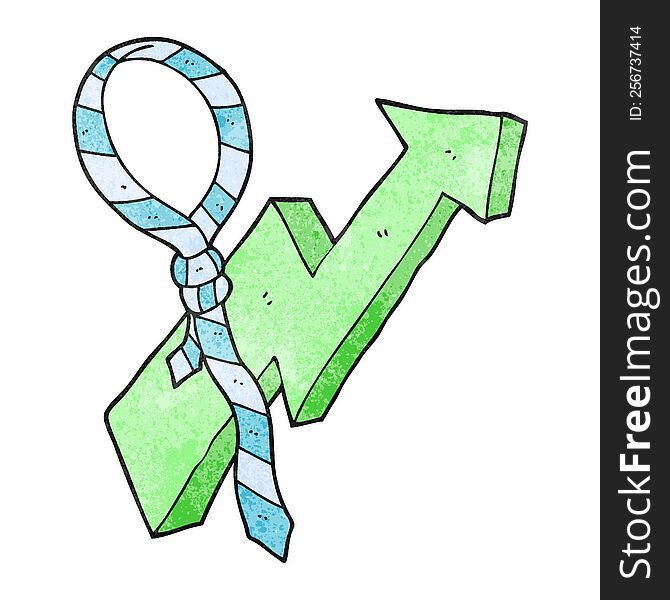 freehand textured cartoon work tie and arrow progress symbol