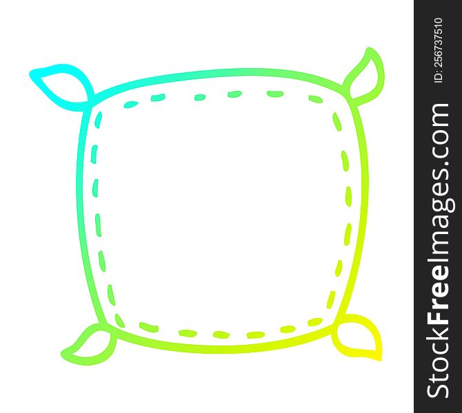 cold gradient line drawing of a cartoon plain cushion