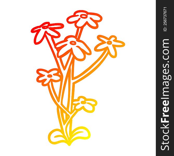 warm gradient line drawing of a flower