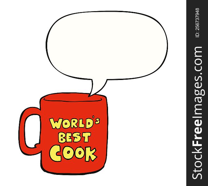 worlds best cook mug with speech bubble. worlds best cook mug with speech bubble
