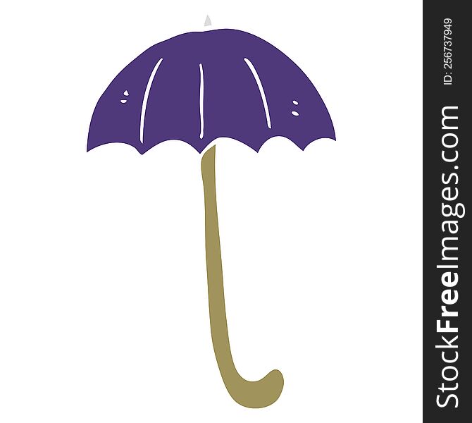 Flat Color Illustration Of A Cartoon Umbrella