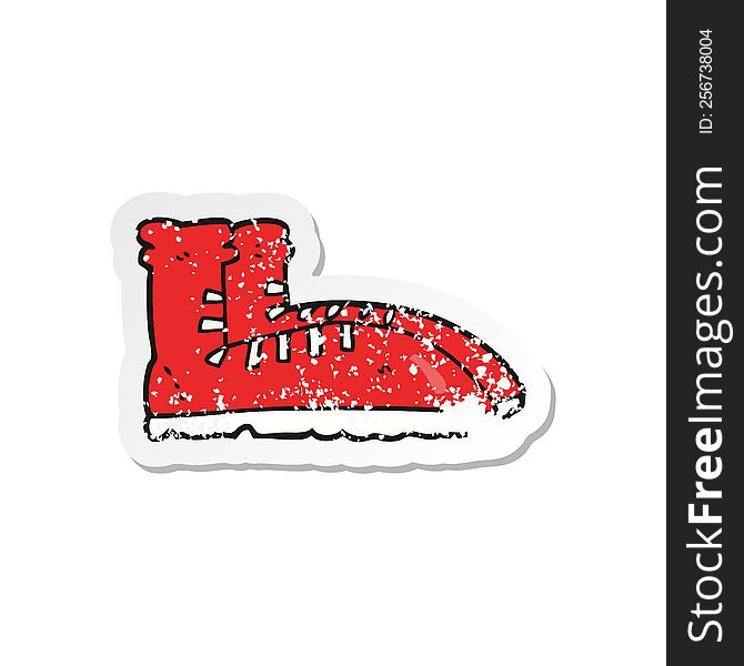 retro distressed sticker of a cartoon boots