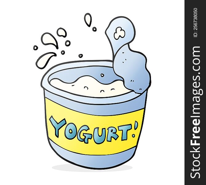 freehand drawn cartoon yogurt