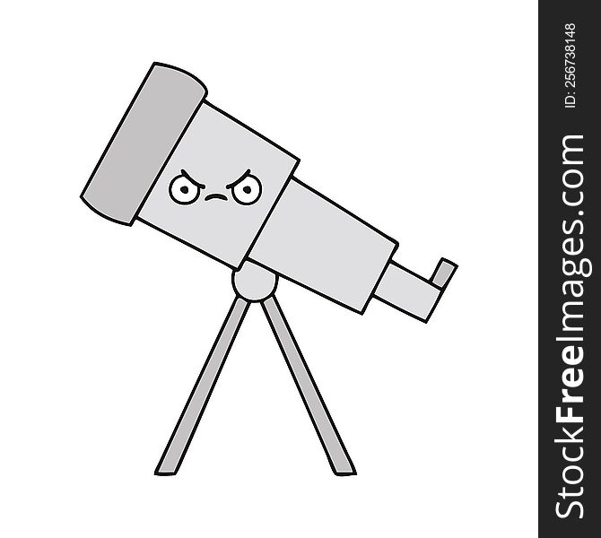 cute cartoon of a telescope. cute cartoon of a telescope