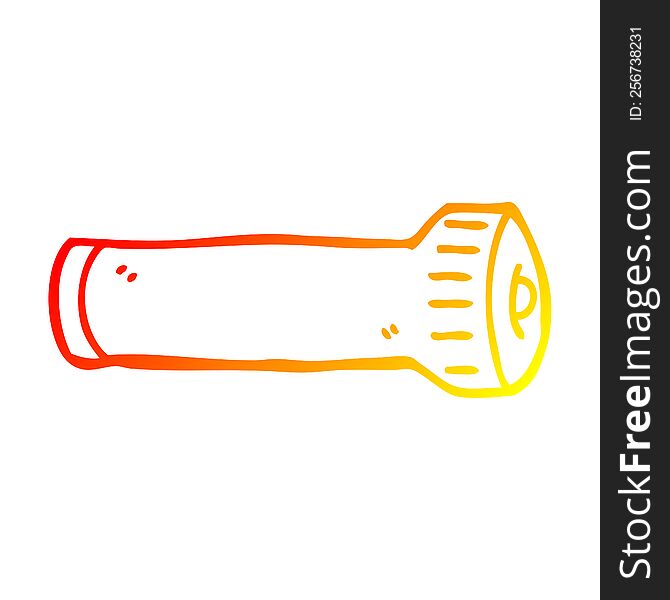 warm gradient line drawing of a cartoon torch