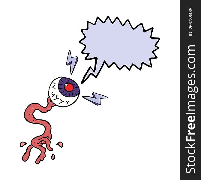 Speech Bubble Cartoon Gross Electric Halloween Eyeball