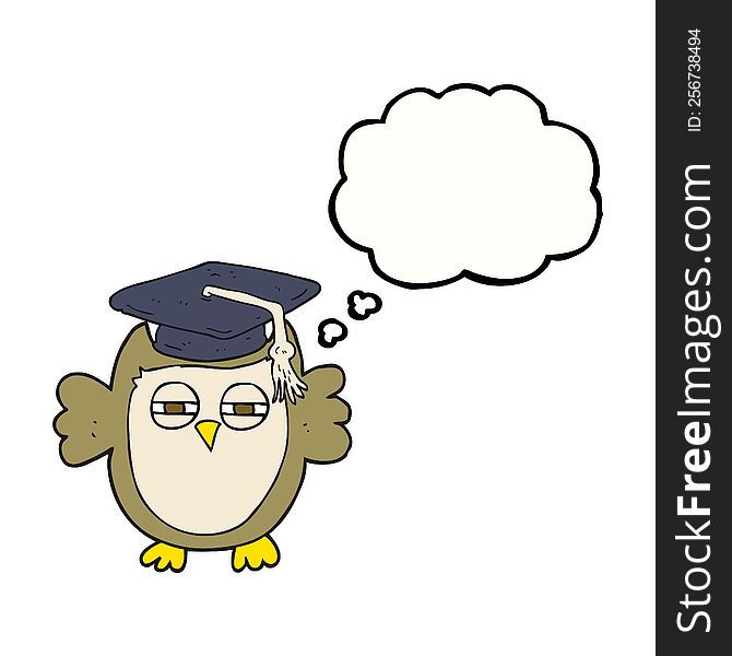Thought Bubble Cartoon Clever Owl