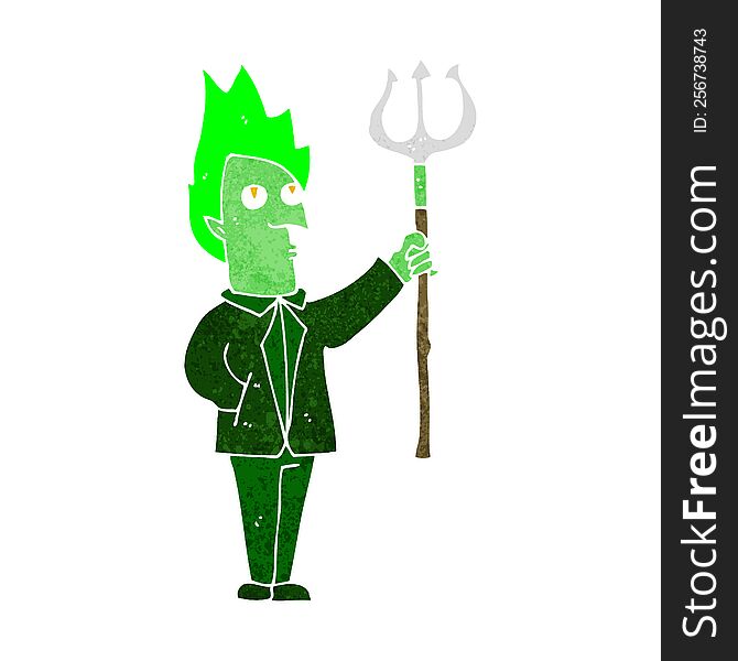 cartoon devil with pitchfork