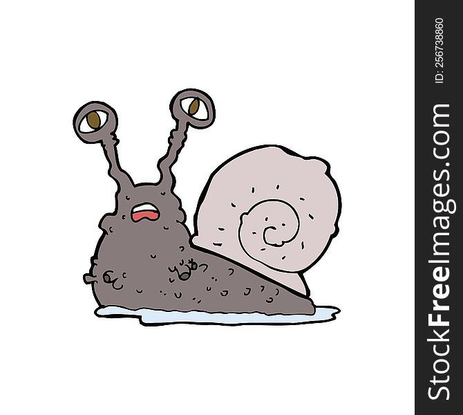 cartoon gross snail