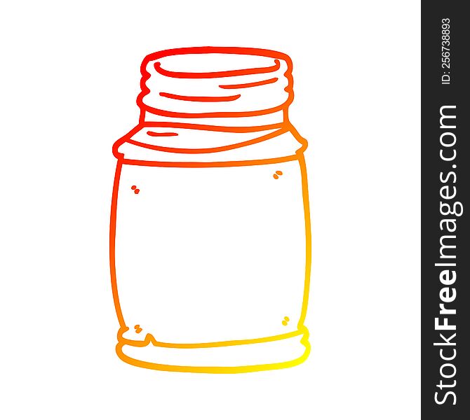 Warm Gradient Line Drawing Cartoon Storage Jar