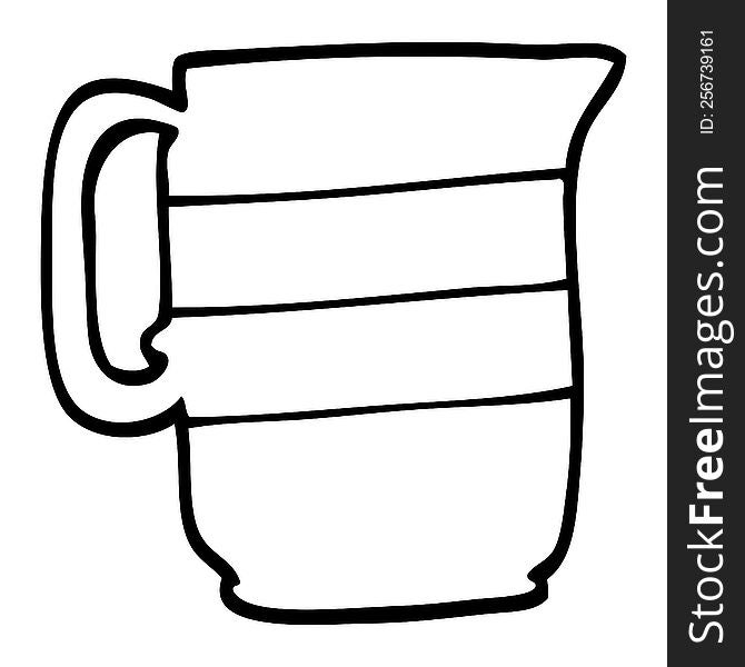 black and white cartoon milk jug