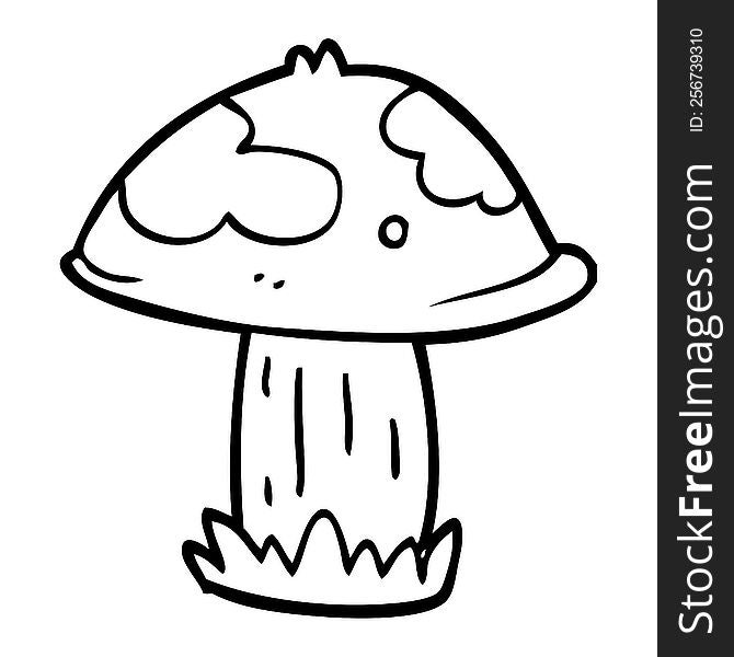 Line Drawing Cartoon Poisonous Toadstool