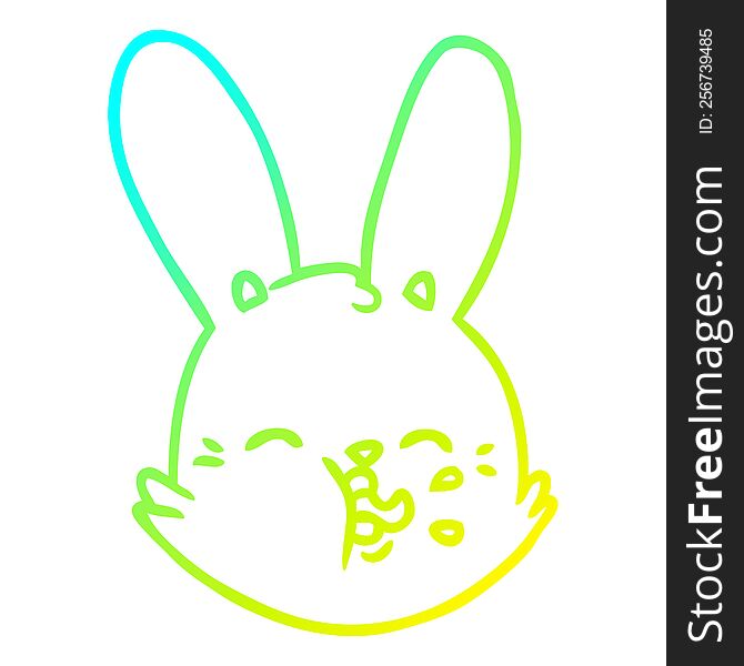 cold gradient line drawing cartoon funny rabbit face