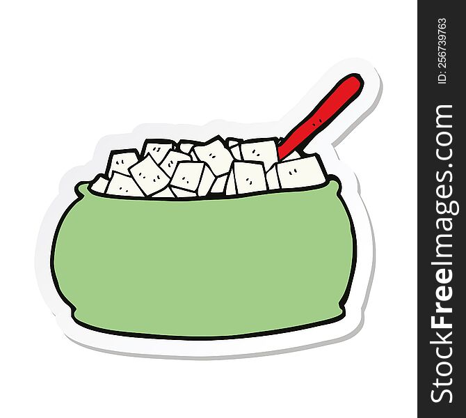 sticker of a cartoon sugar bowl