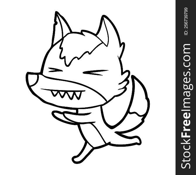 angry wolf running. angry wolf running