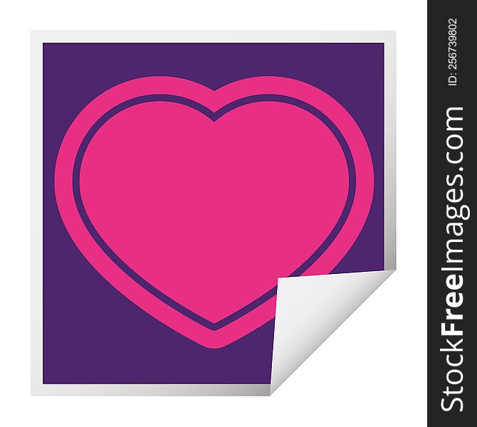 heart graphic vector square peeling sticker. heart graphic vector square peeling sticker