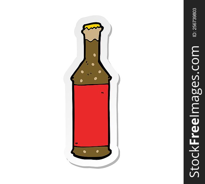 sticker of a cartoon beer bottle