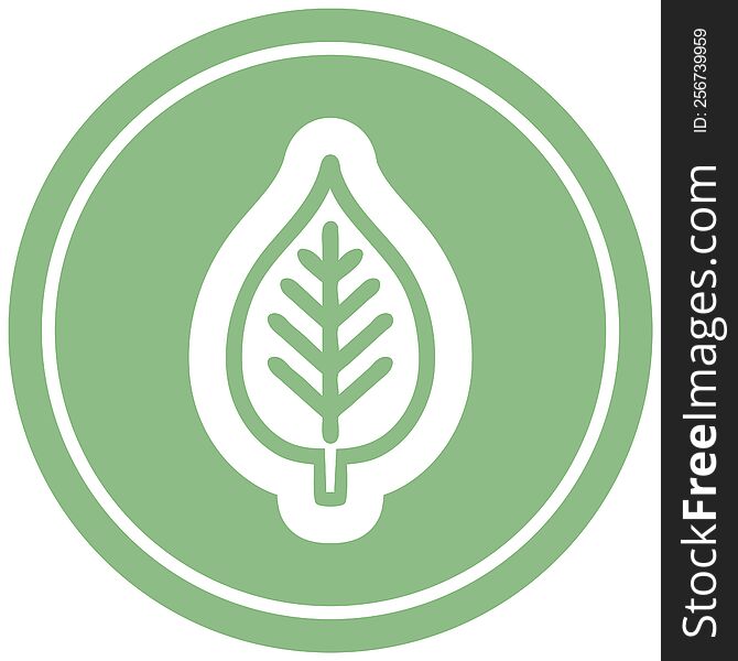 natural leaf circular icon symbol