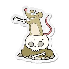 Sticker Of A Cartoon Graveyard Rat Royalty Free Stock Image