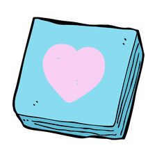 Cartoon Love Heart Notes Pad Stock Images