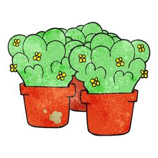 Texture Cartoon Potted Plants Stock Photos
