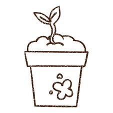 Potted Plant Charcoal Drawing Royalty Free Stock Image