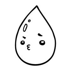 Cartoon Cute Raindrop Stock Photo