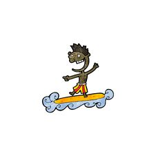Cartoon Surfer Man Royalty Free Stock Image