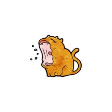 Yawning Cartoon Cat Stock Photography