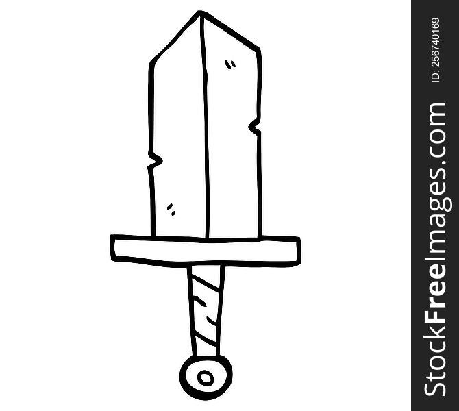 Line Drawing Cartoon Dagger