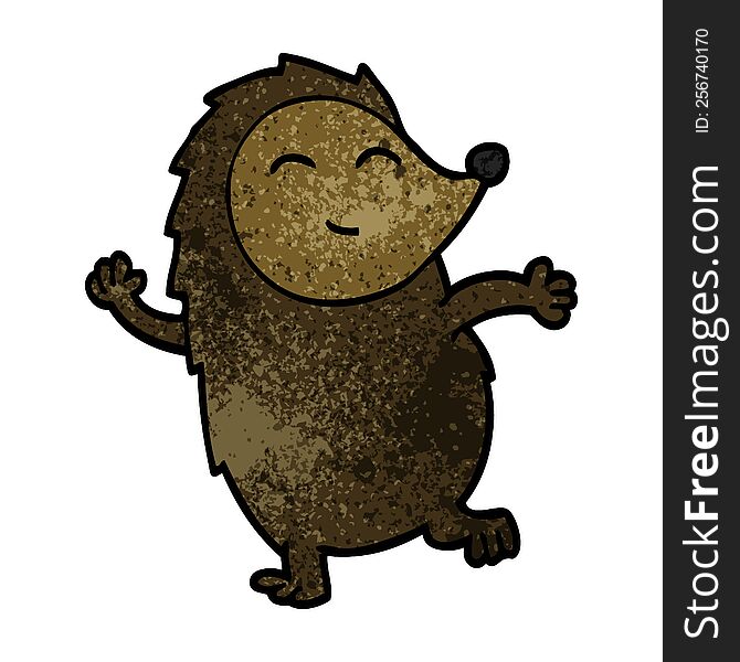 cartoon doodle dancing hedgehog