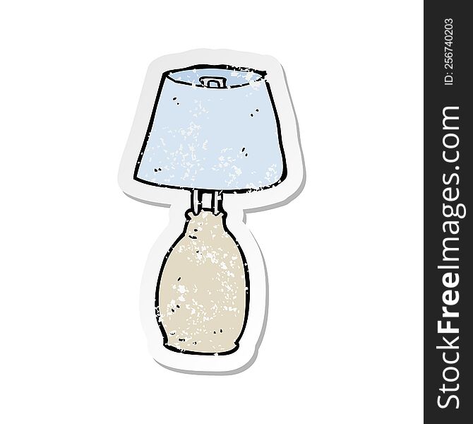 retro distressed sticker of a cartoon lamp