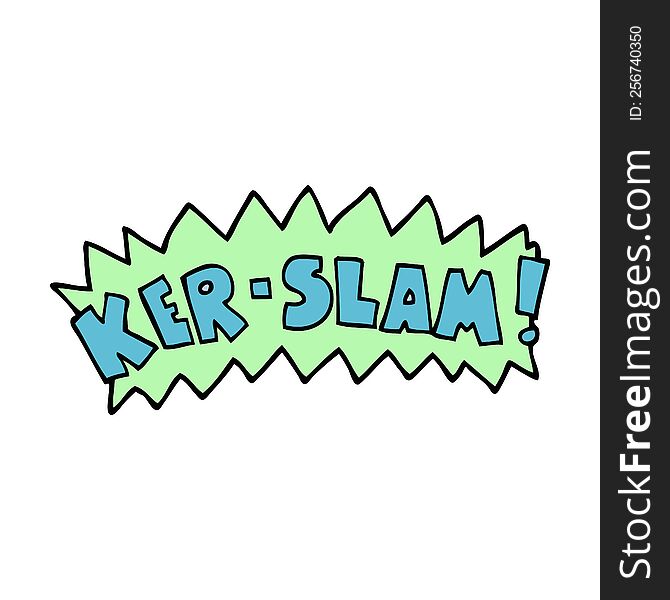 Cartoon Doodle Words Ker Slam