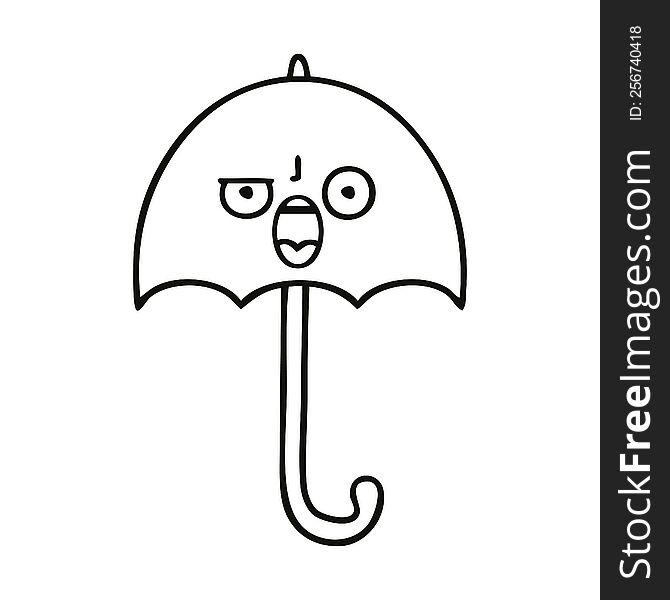 Line Drawing Cartoon Umbrella