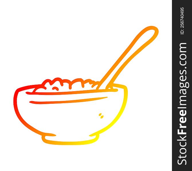Warm Gradient Line Drawing Bowl Of Rice
