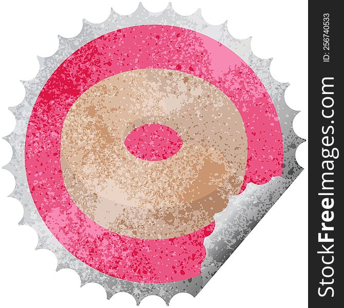 Donut Round Sticker Stamp