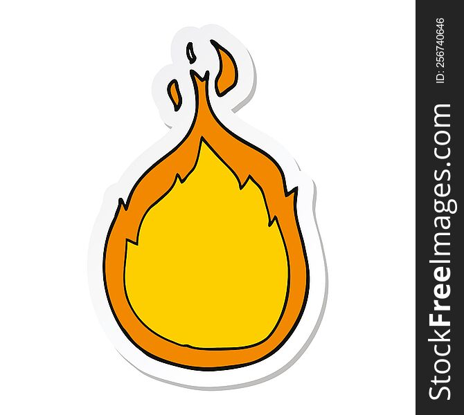 Sticker Of A Cartoon Flames