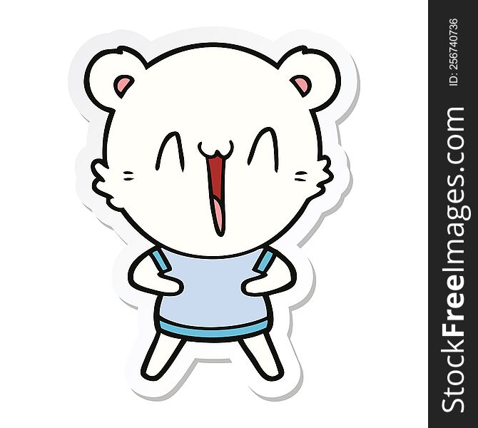 Sticker Of A Happy Polar Bear Cartoon