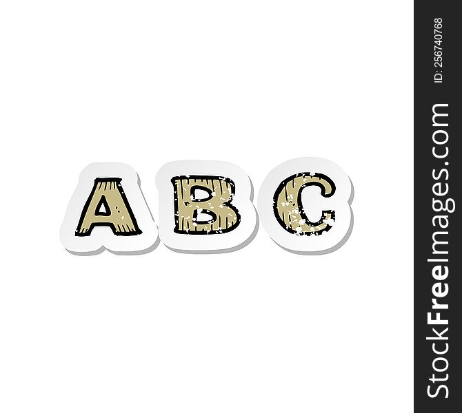 Retro Distressed Sticker Of A A B C Cartoon