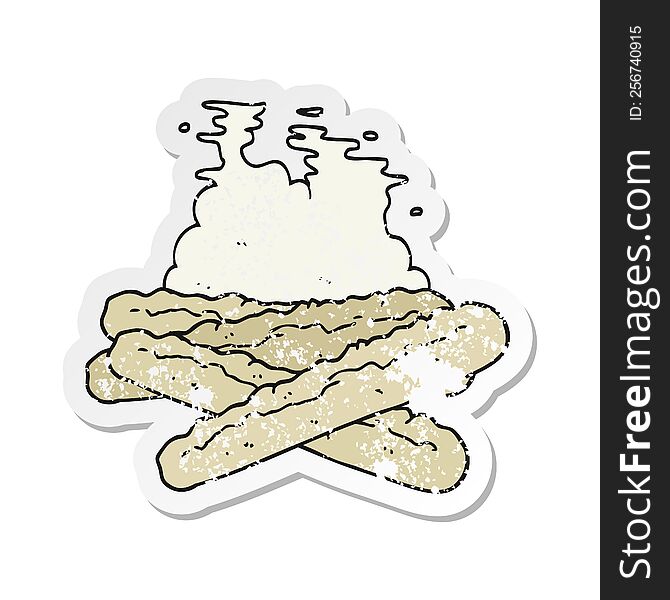 retro distressed sticker of a cartoon baguettes