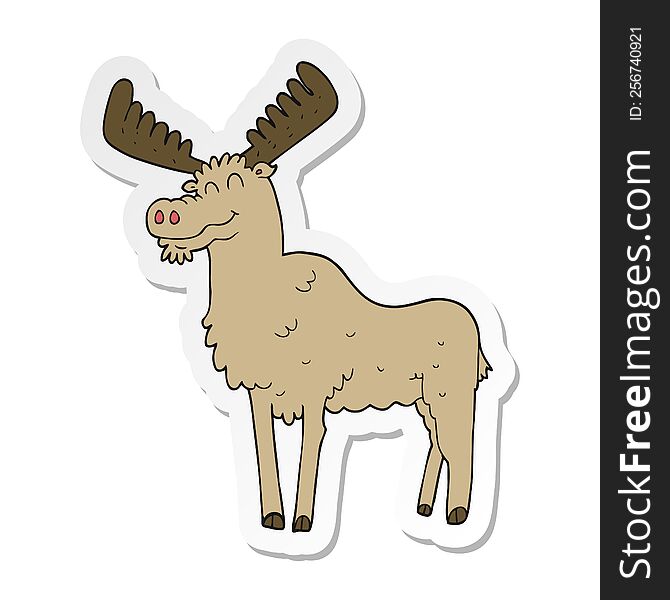 Sticker Of A Cartoon Moose