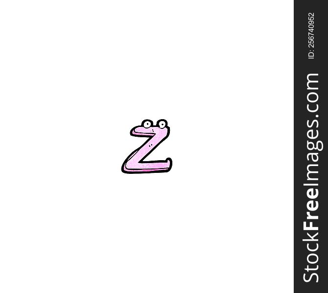 cartoon letter z with eyes