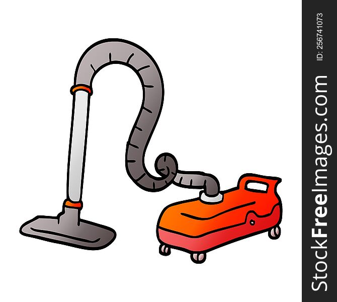 Vector Gradient Illustration Cartoon Vacuum Hoover