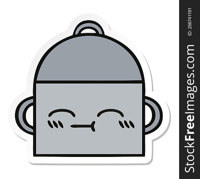 sticker of a cute cartoon cooking pot