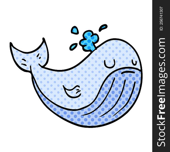 cartoon doodle sea whale